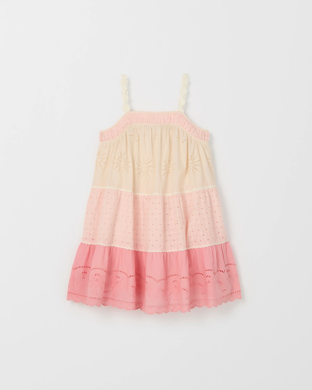 Cotton Woven Tiered Broderie Dress 6 of 6