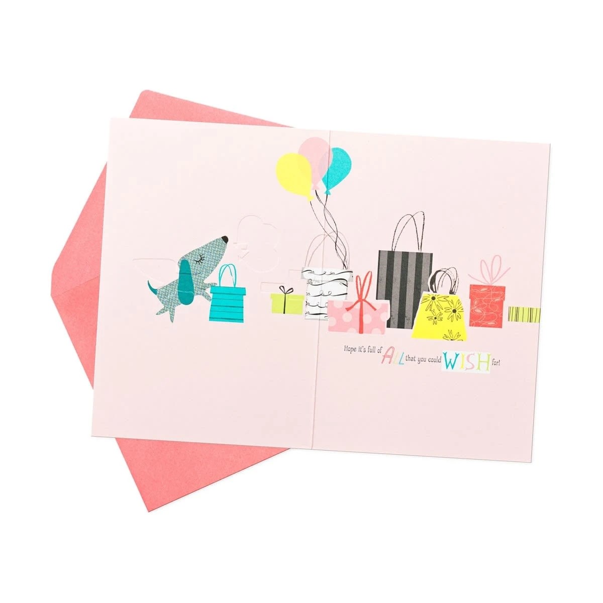 Hallmark Birthday Card - Dog with Balloons and Presents 2 of 3