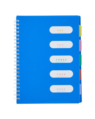 Anko A4 Spiral 5 Subject Notebook