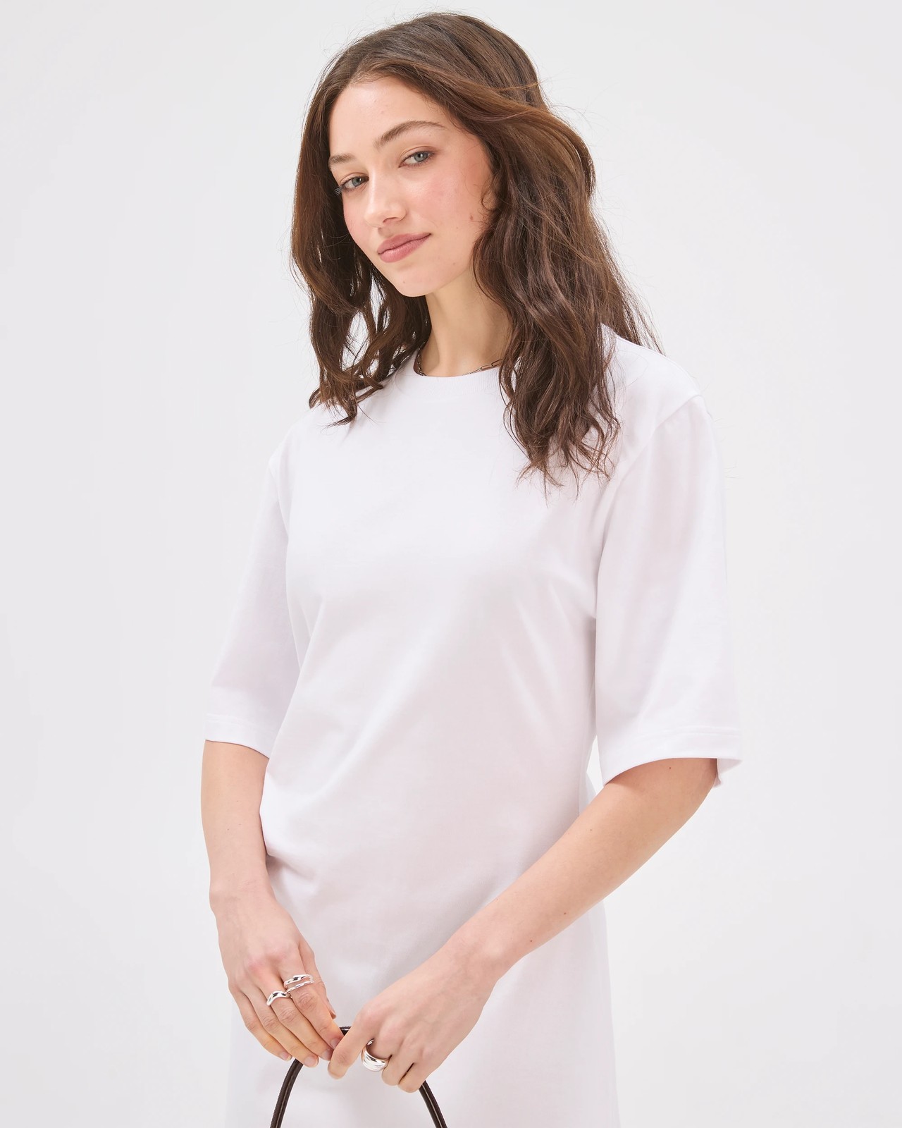 Lily Loves Australian Cotton Mini T-Shirt Dress - White 2 of 6