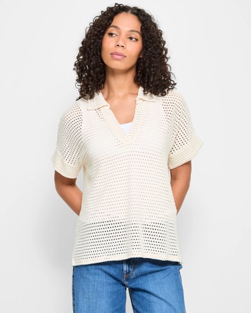 Textured Summer Polo Top