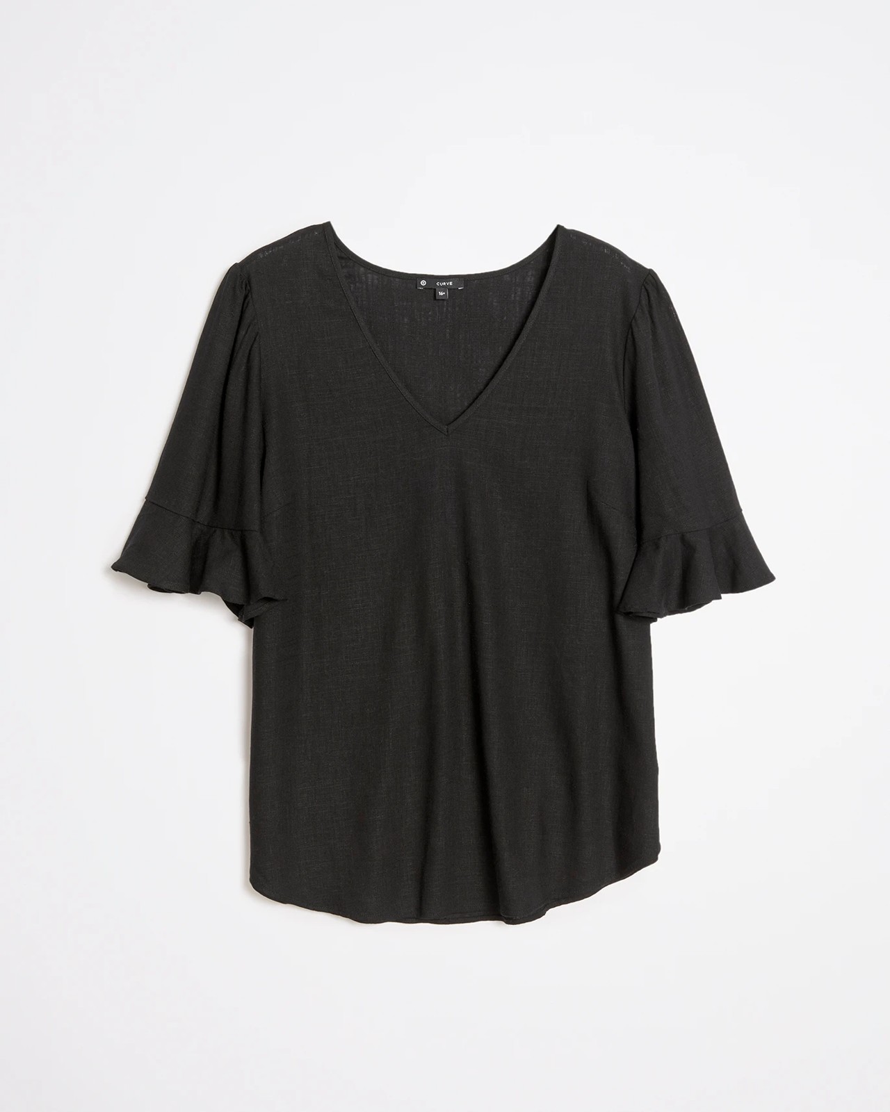Curve Linen Blend Flutter Sleeve T-Shirt 5 of 6