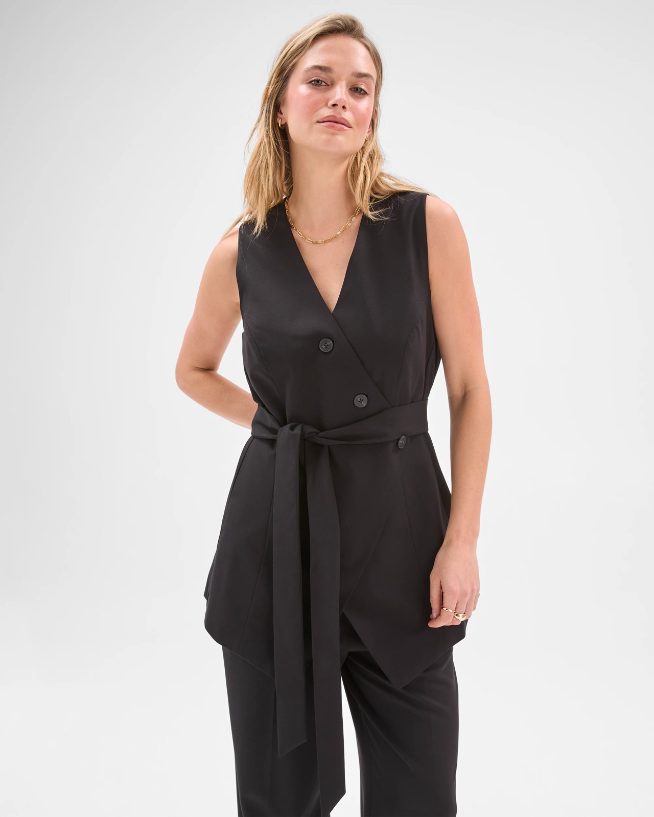 Lily Loves Asymmetric Vest - Black 5 of 5