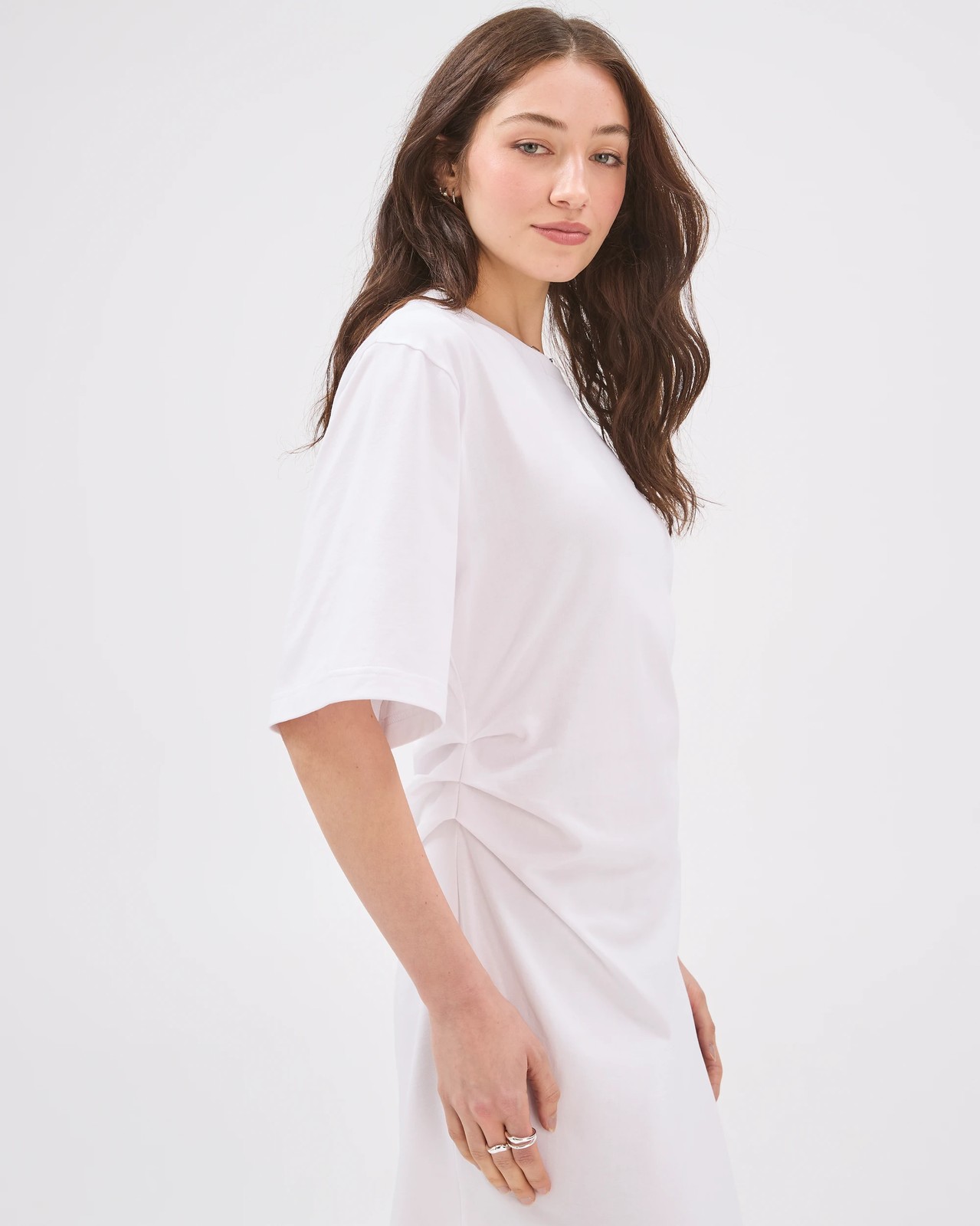 Lily Loves Australian Cotton Mini T-Shirt Dress - White 4 of 6