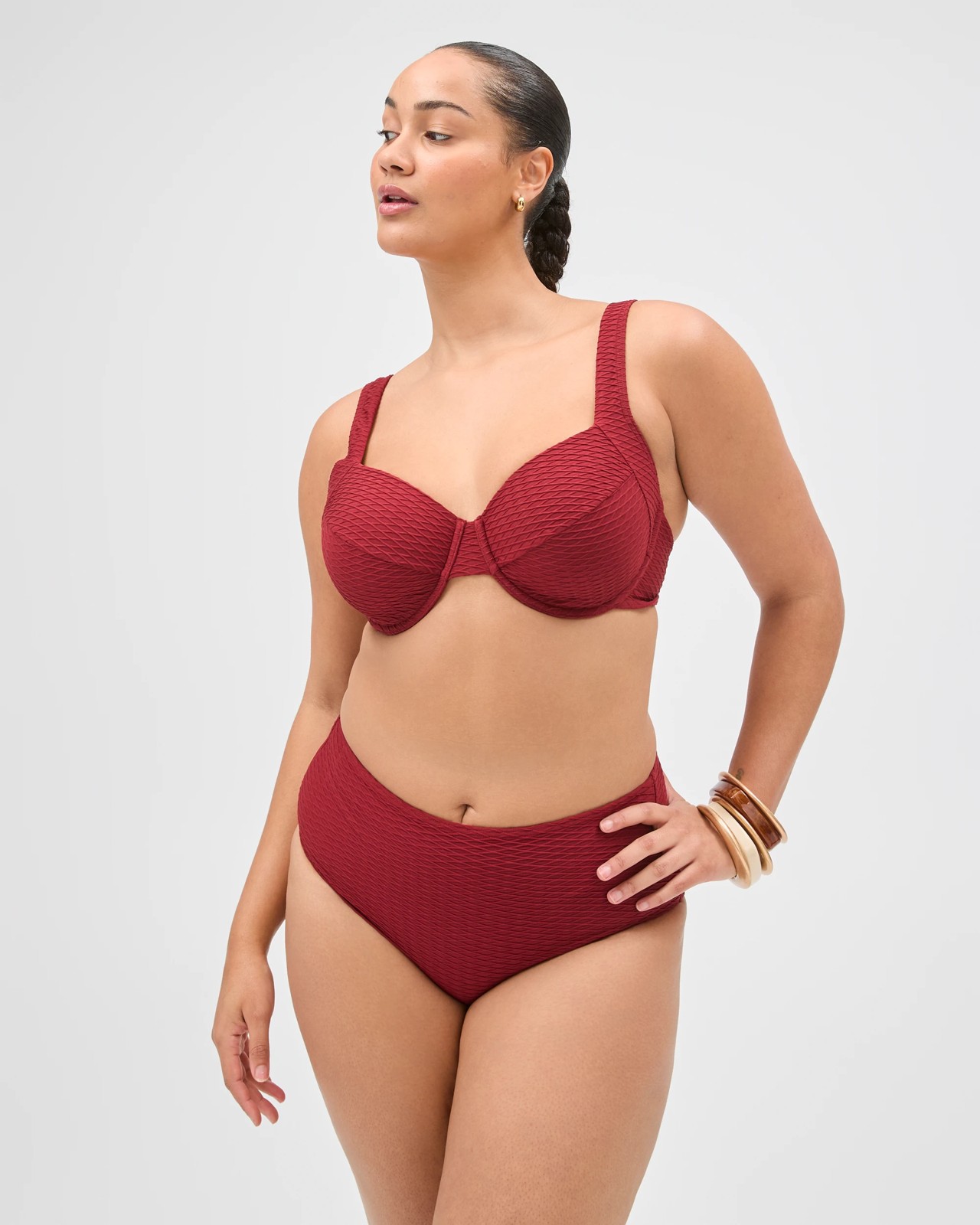 Shape Your Body Resort High Waisted Jacquard Swim Bikini Bottoms 4 of 5