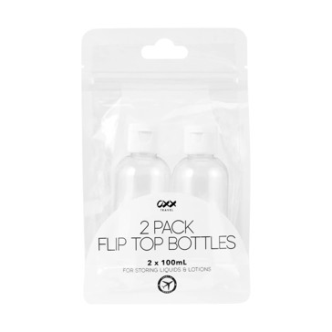 2 Pack Travel Solutions Flip Top Bottles