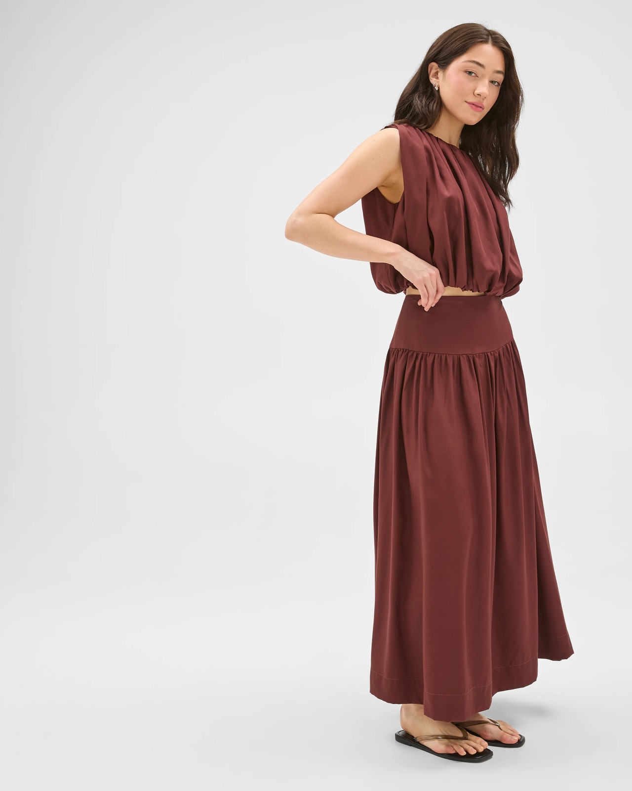 Lily Loves Lyocell A-Line Maxi Skirt - Ganache 3 of 5