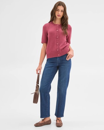 Petites Bella Straight Leg Denim Jeans