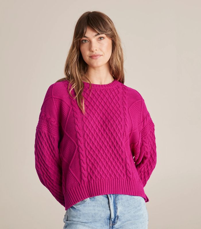 Australian Cotton Crew Neck Cable Knit Jumper | Target Australia
