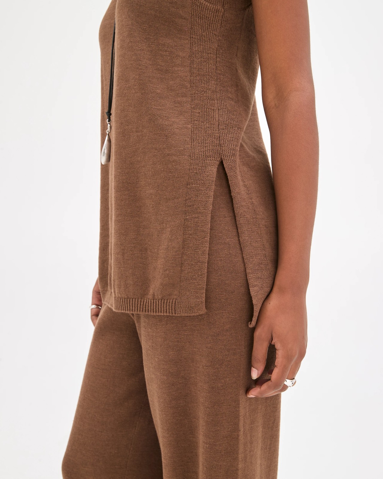 Petites Australian Cotton Blend Longline Knit Tank Top 4 of 5