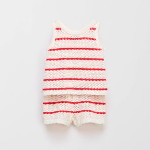 Organic Cotton Baby Crochet Top and Short 2 Piece Set product image