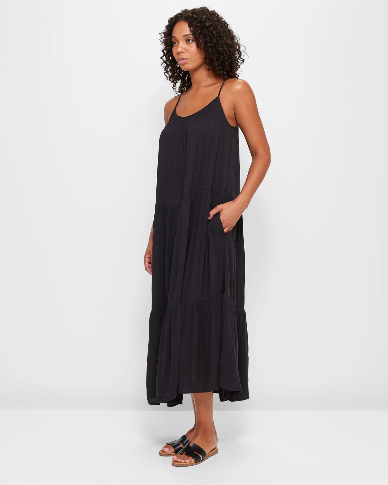 Resort Crinkle Tiered Midi Dress | Target Australia