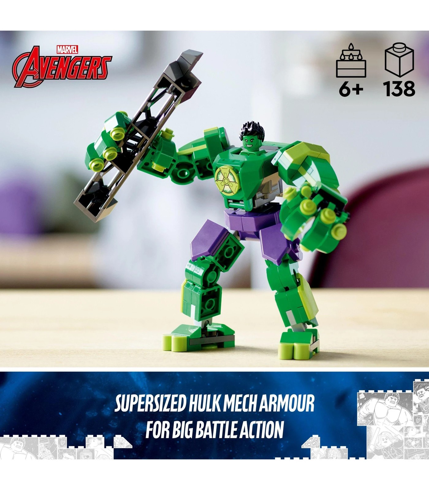 Lego Marvel Hulk Mech Armour Avengers Action Figure 76241 : Target