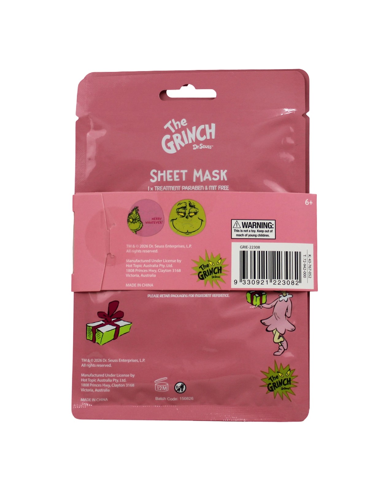 The Grinch 2 Pack Face Sheet Mask 4 of 4