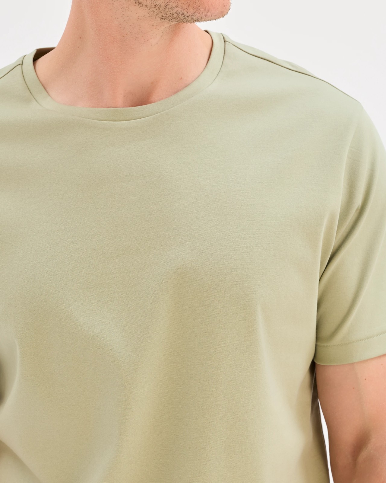 Preview Australian Cotton Interlock T-Shirt - Tea Green 4 of 5