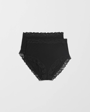 2 Pack Modal and Lace Full Briefs