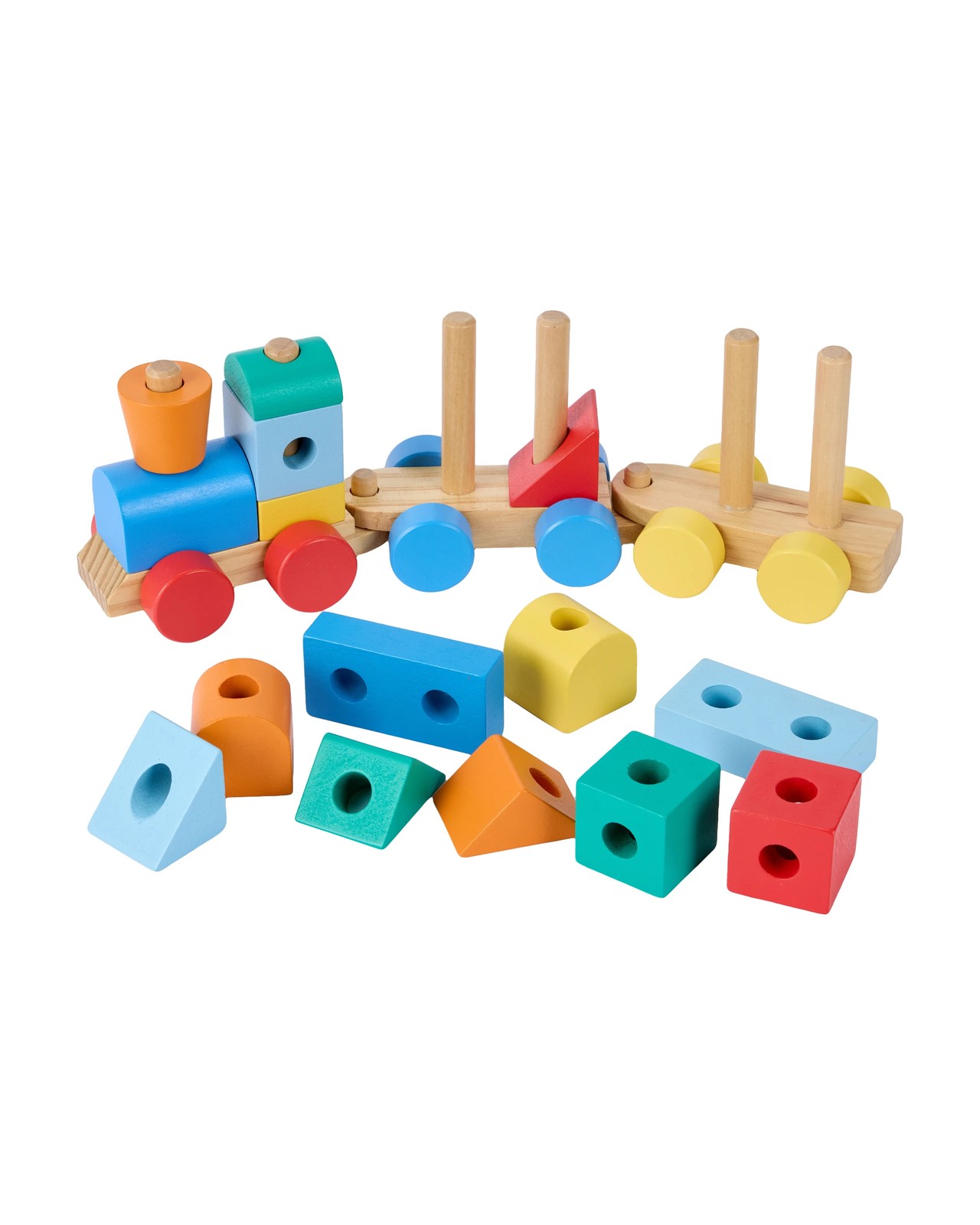 Anko Wooden Block Train Playset | Target Australia