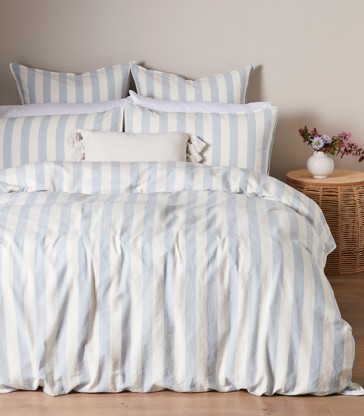 Reid Stripe Linen/Cotton Quilt Cover Set