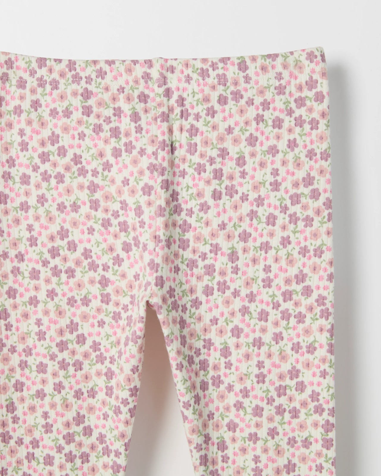 Baby Organic Cotton Ribbed Leggings - Ditsy Floral 2 of 2