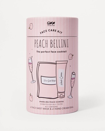 OXX Skincare Peach Bellini Face Care Kit- Sparkling Peach Scented