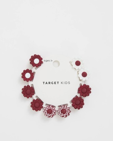 Kids Back To School 10 Pack Mini Flower Hair Clips