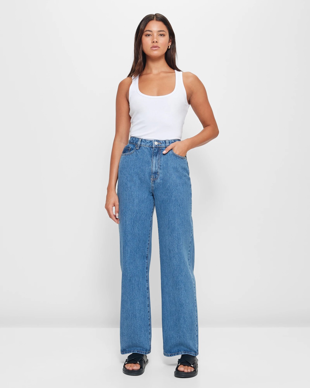 High Rise Wide Leg Denim Jeans - Lily Loves | Target Australia