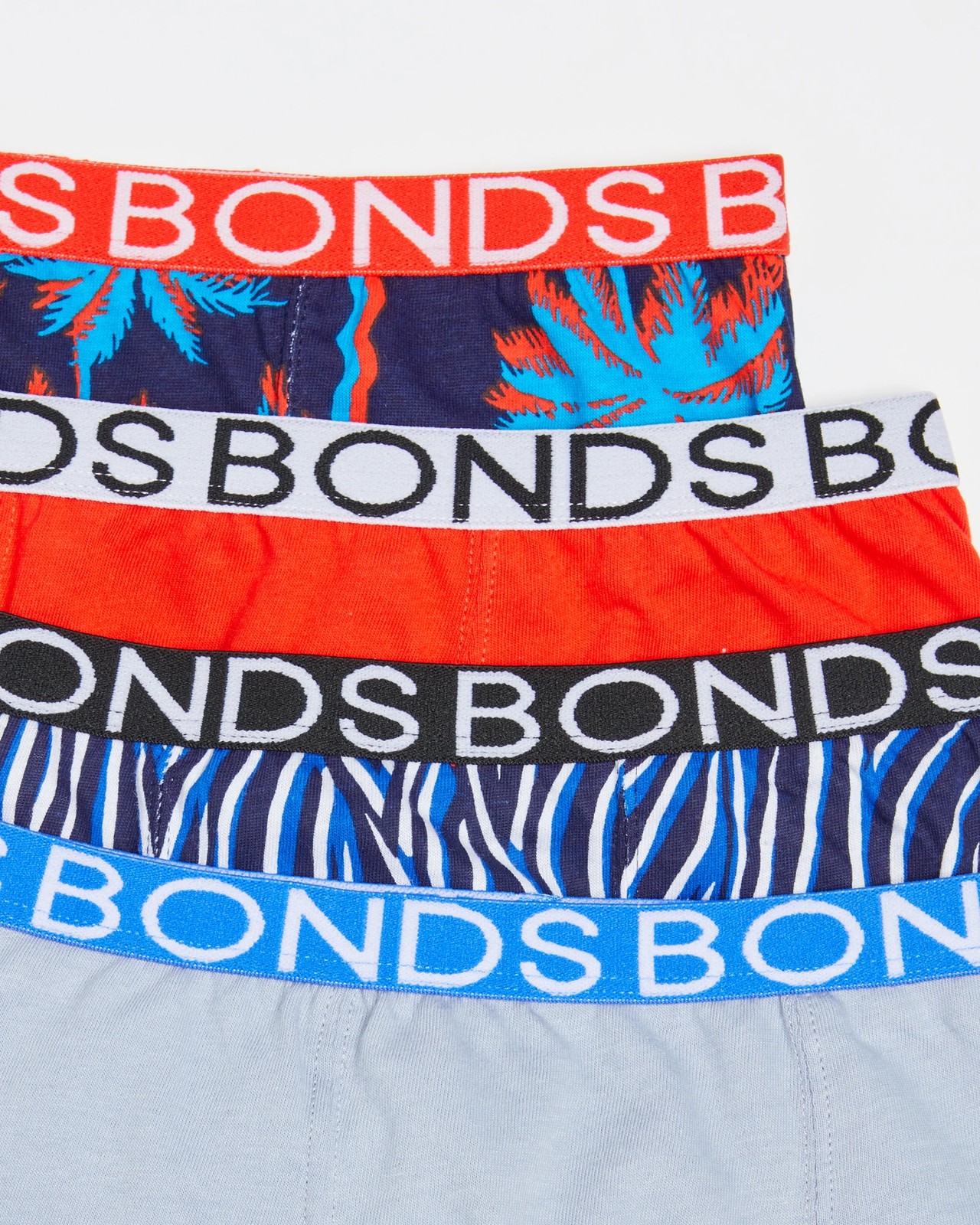 Bonds Boys 4 Pack Trunks - Multi Palms