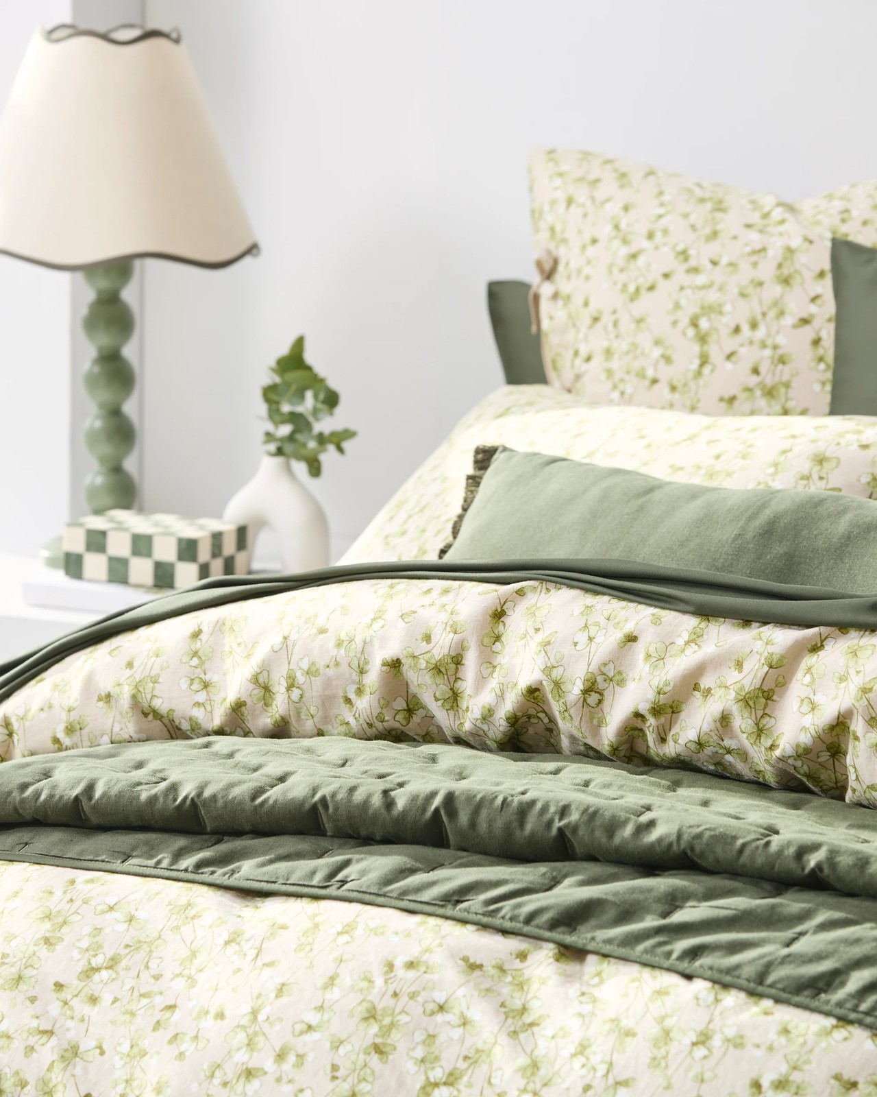 Cleo Clover Linen/Cotton Quilt Cover Set 5 of 6