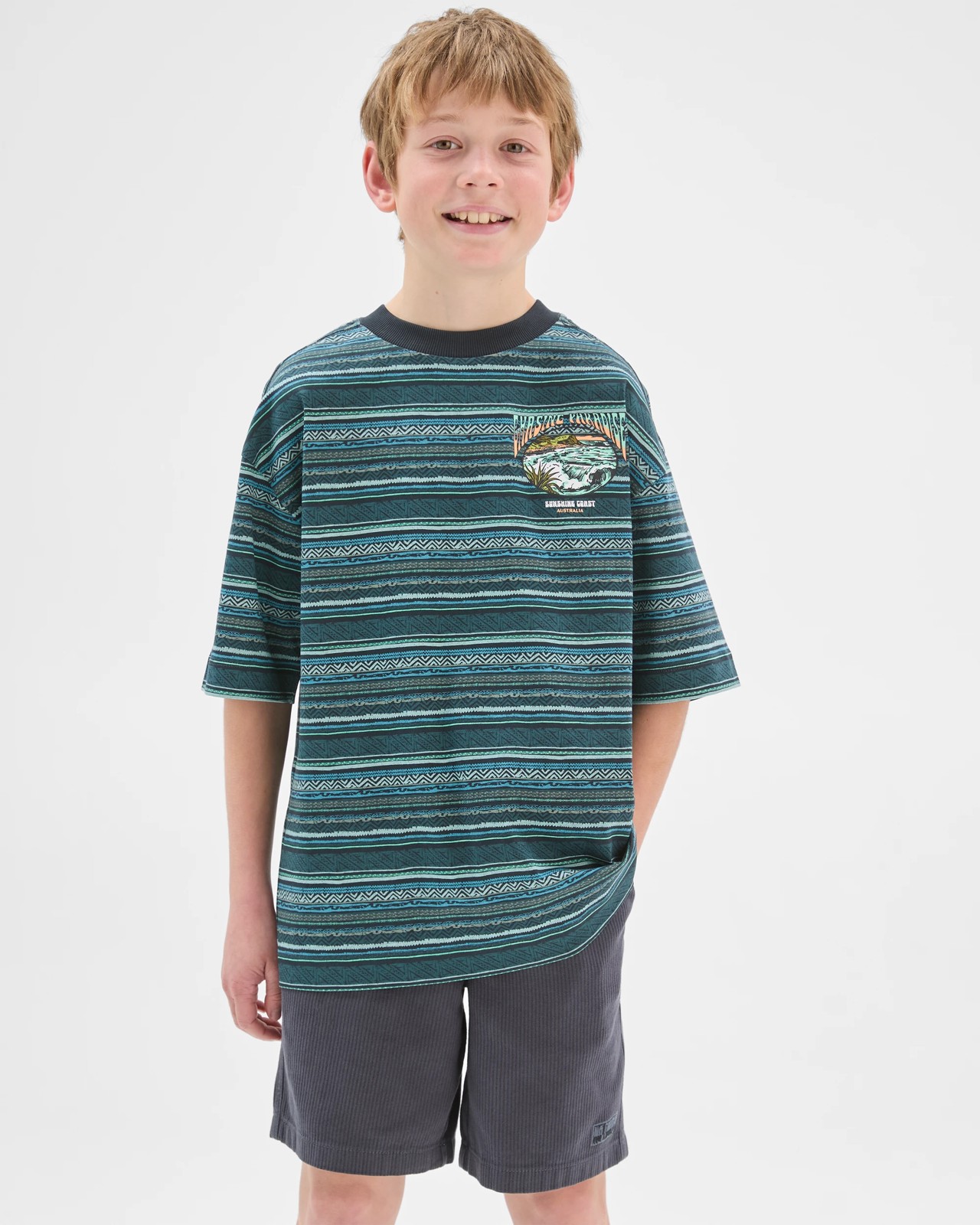 Australian Cotton Graphic Print T-Shirt - Surf Teal 2 of 5