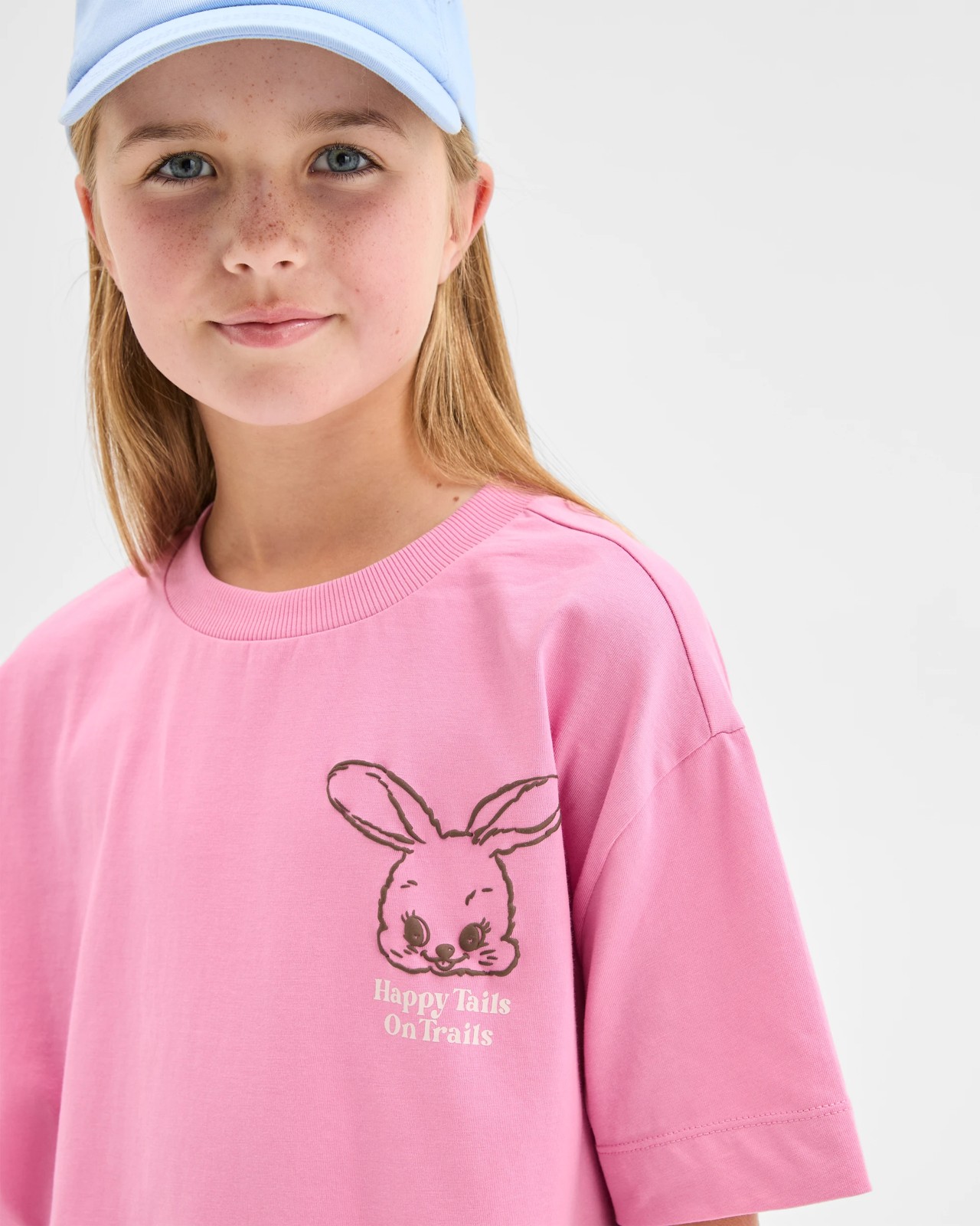 Australian Cotton Longline Print T-Shirt - Bunny Pink 3 of 5