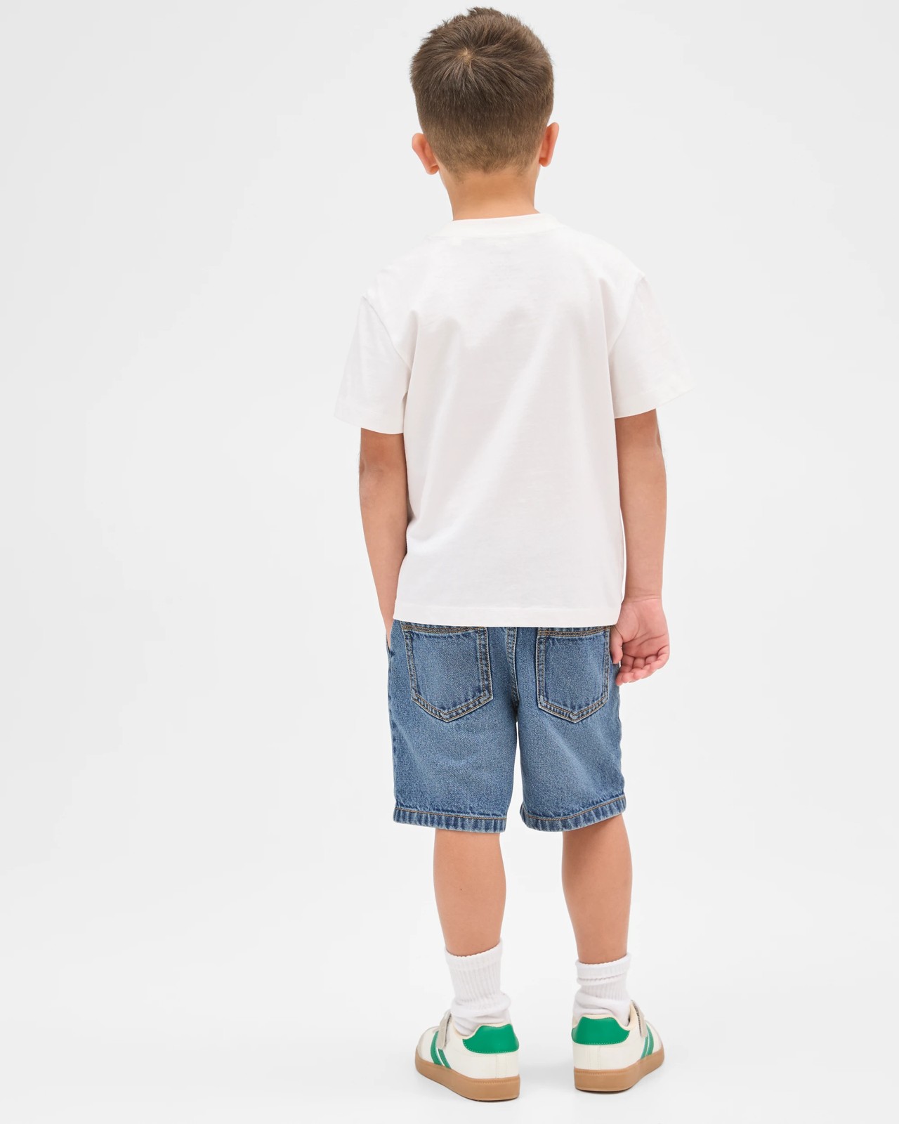 Cotton Structured Waist Denim Shorts 4 of 5