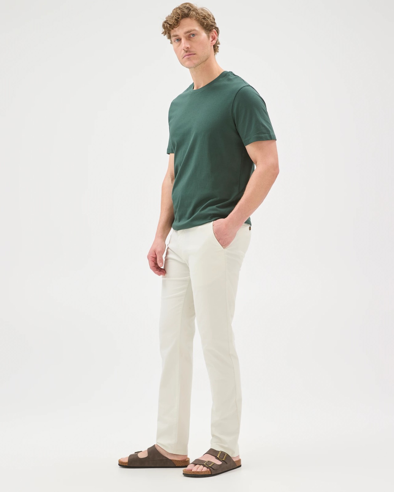 Australian Cotton Slim Chino Pants  - Pale Stone 2 of 5