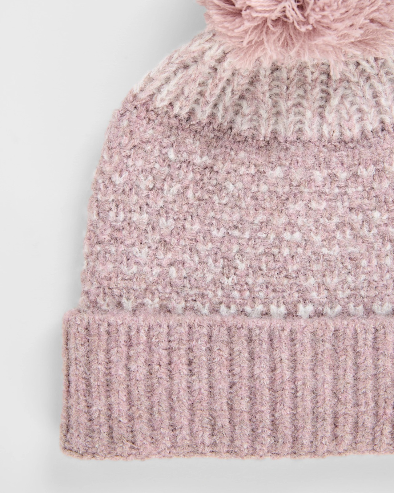 Patterned Pom Pom Beanie - Pink 2 of 2