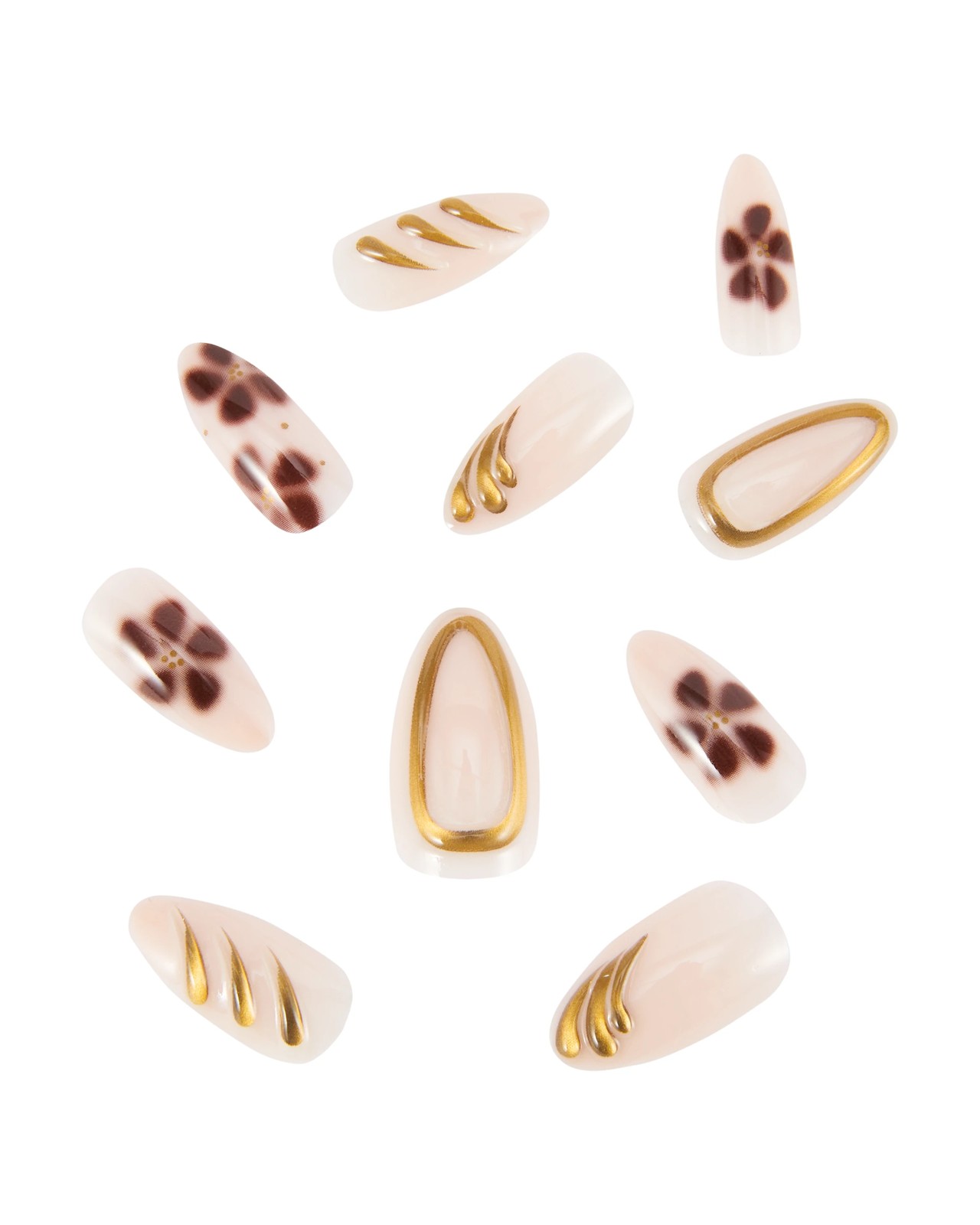 OXX Cosmetics 24 Pack Artificial Nails with Adhesive - Stiletto - Brown 2 of 4