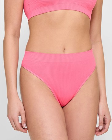 Ribbed Seamfree High Waisted G-String Briefs - Lily Loves