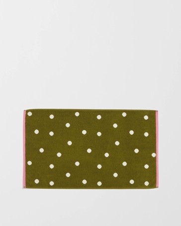 Senna Australian Cotton Polka Dot Bath Mat - Avocado