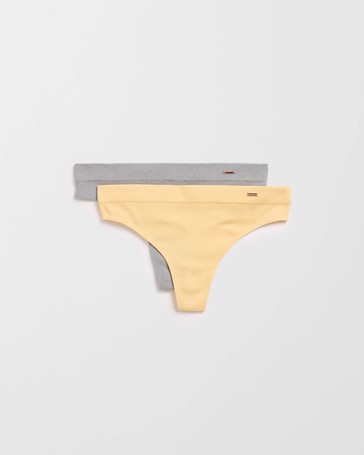 Lily Loves 2 Pack Rib Seamfree High Waist G-String Briefs