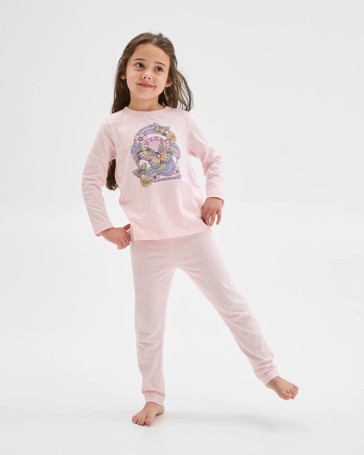 Australian Cotton Blend Younger Girls Knit Pyjama Set