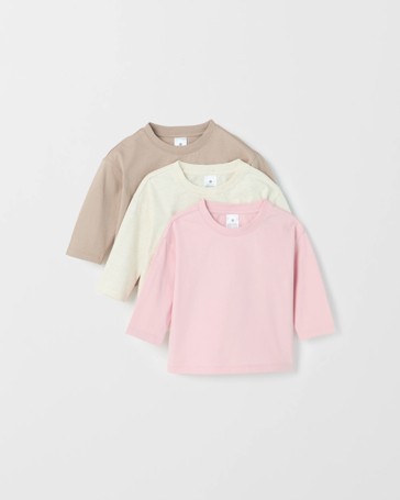Baby Organic Cotton 3 Pack Long Sleeve T-Shirts