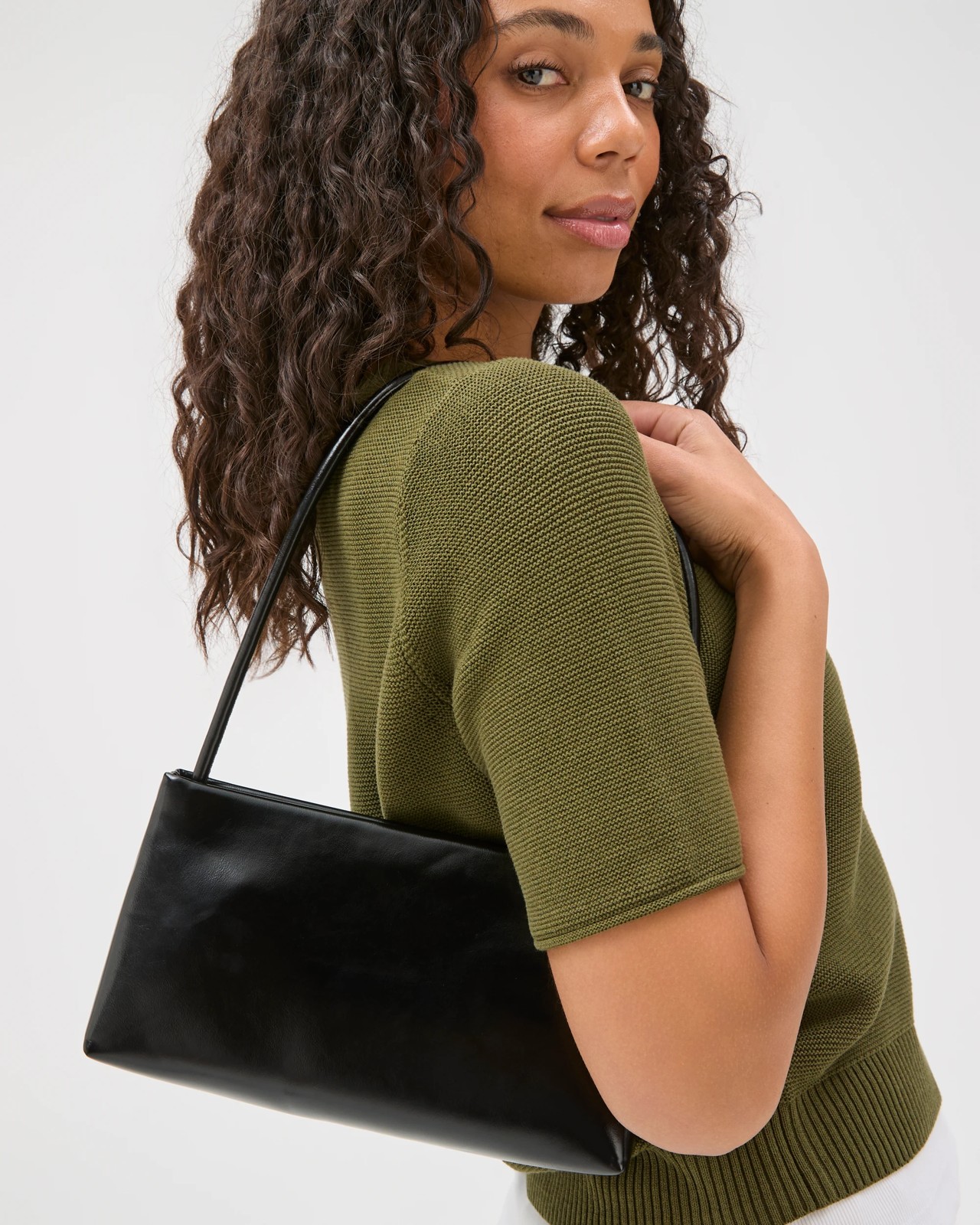 Minimal East West Shoulder Bag - Black 3 of 3