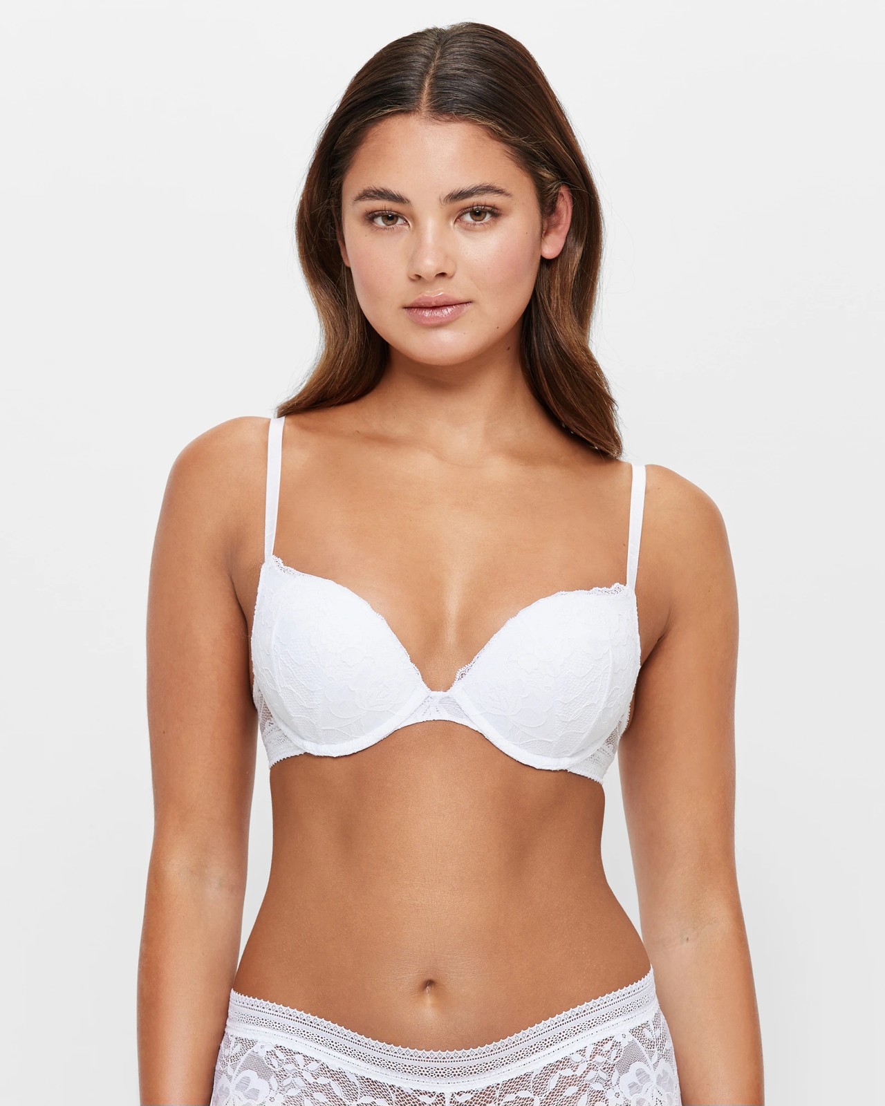 Lace Push-up Bra - White - Ladies