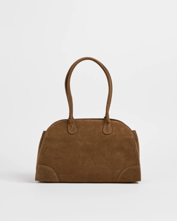 Premium Suede Leather Bowler Bag