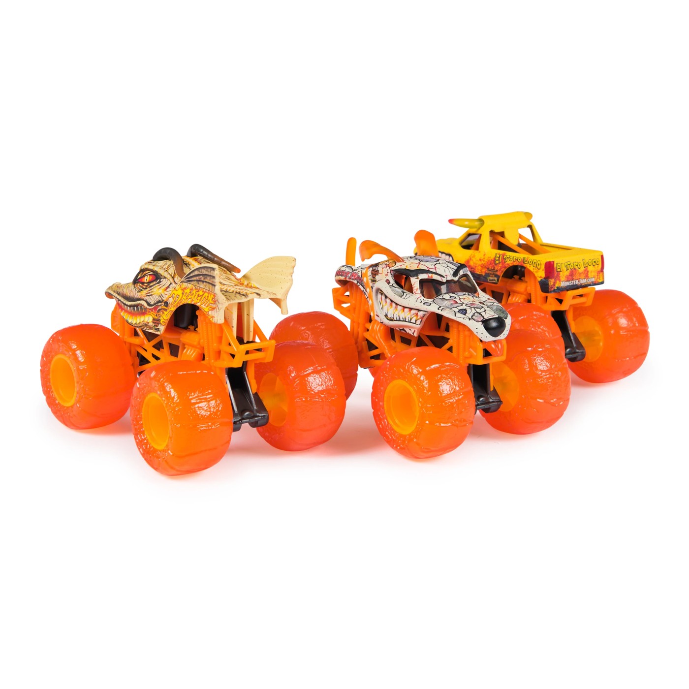 Monster Jam Earth Set: Official El Toro Loco, Dalmatian, Dragon 1:64 Scale Die-Cast Monster Trucks 3 Pack 2 of 4