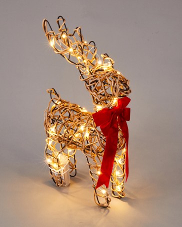 Anko Battery Operated LED Light Up Rattan Look Reindeer - Small