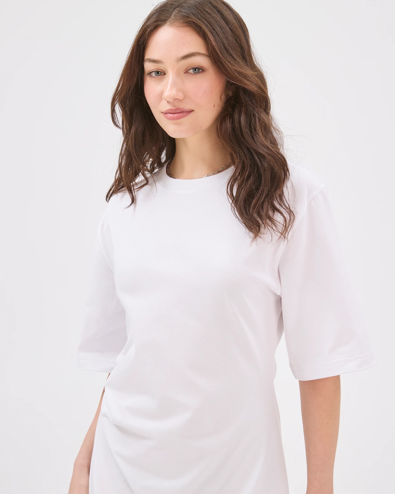 Lily Loves Australian Cotton Mini T-Shirt Dress - White 6 of 6