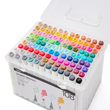 108 Pack Graphic Markers - Anko