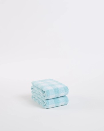 Georgie Australian Cotton Gingham 2 Pack Hand Towel - Aqua
