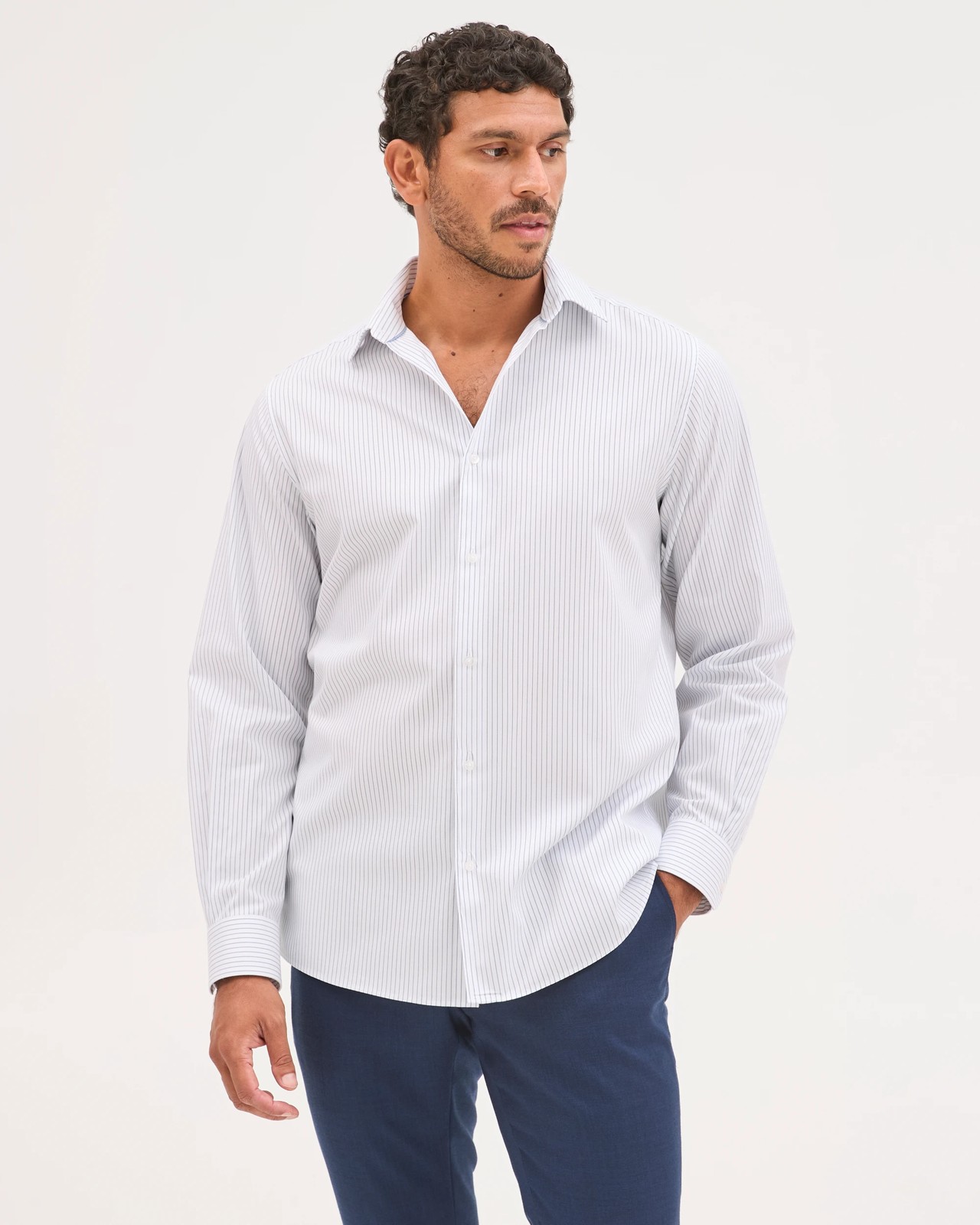 Preview Australian Cotton Sharp Pinstripe Business Shirt 4 of 5