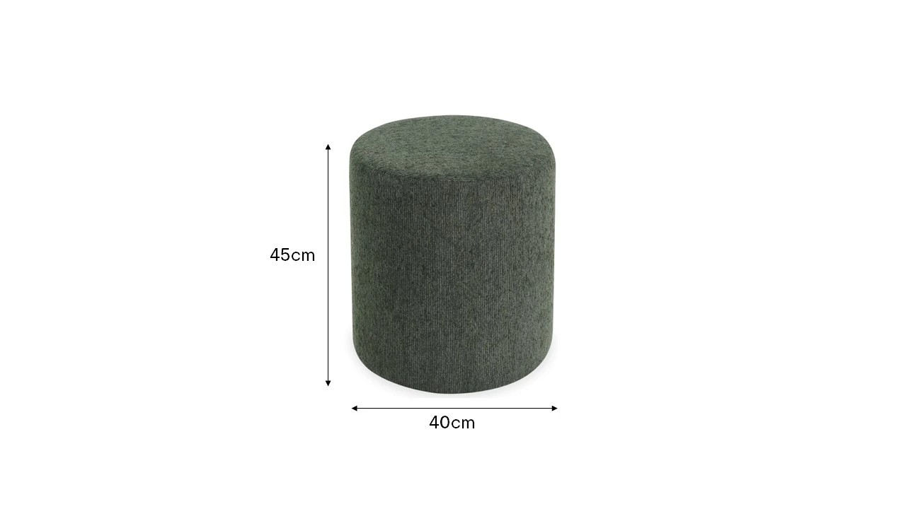 Anko Jax Drum Ottoman - Green 6 of 6