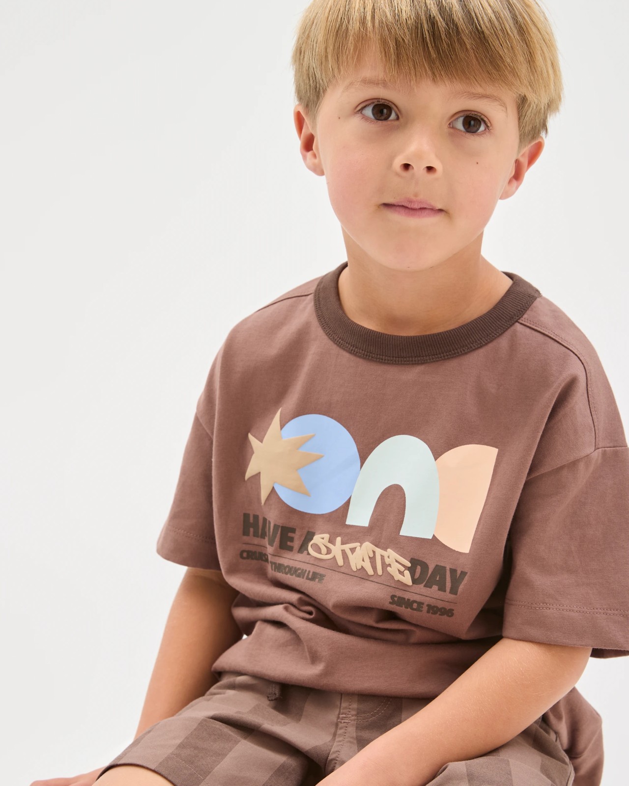 Australian Cotton T-Shirt and Shorts 2 Piece Set - Brown 3 of 5